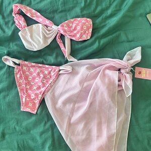 Strawberry milk mob swim top bottom and coverup included